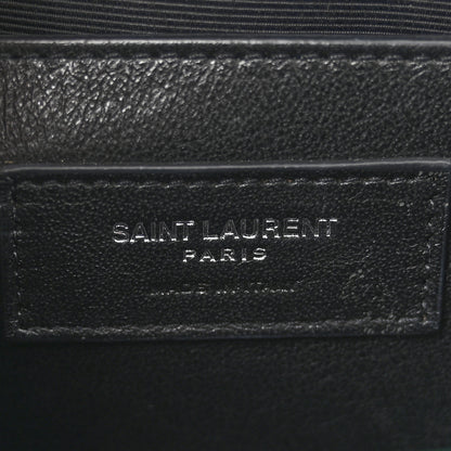 Saint Laurent Grain De Poudre Textured Mixed Matelasse Triquilt Medium Monogram Satchel Green 5 of 10