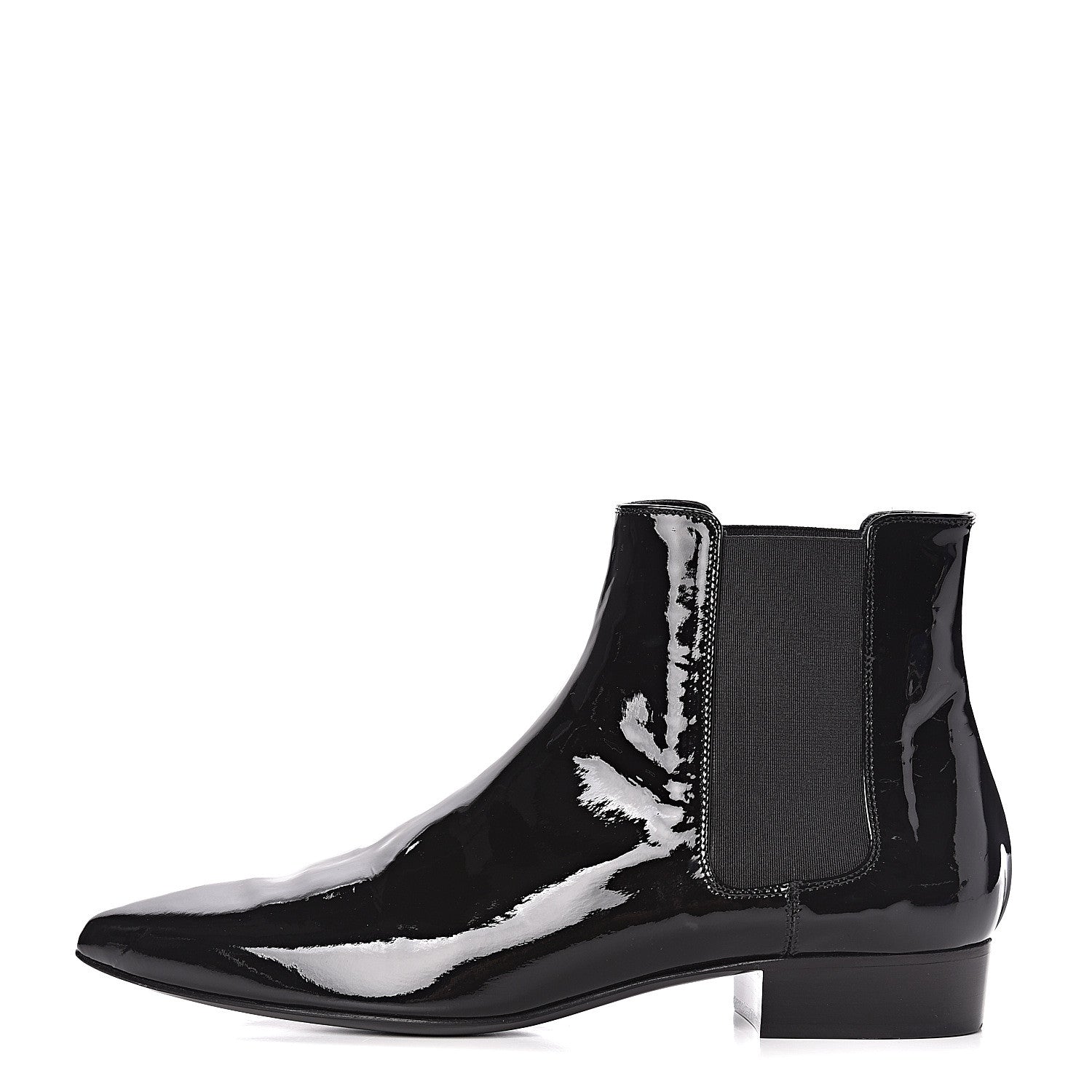 Saint Laurent Vitello Vernice Ankle Boots 37 Black 1 of 8