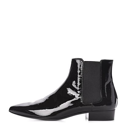 Saint Laurent Vitello Vernice Ankle Boots 37 Black 1 of 8