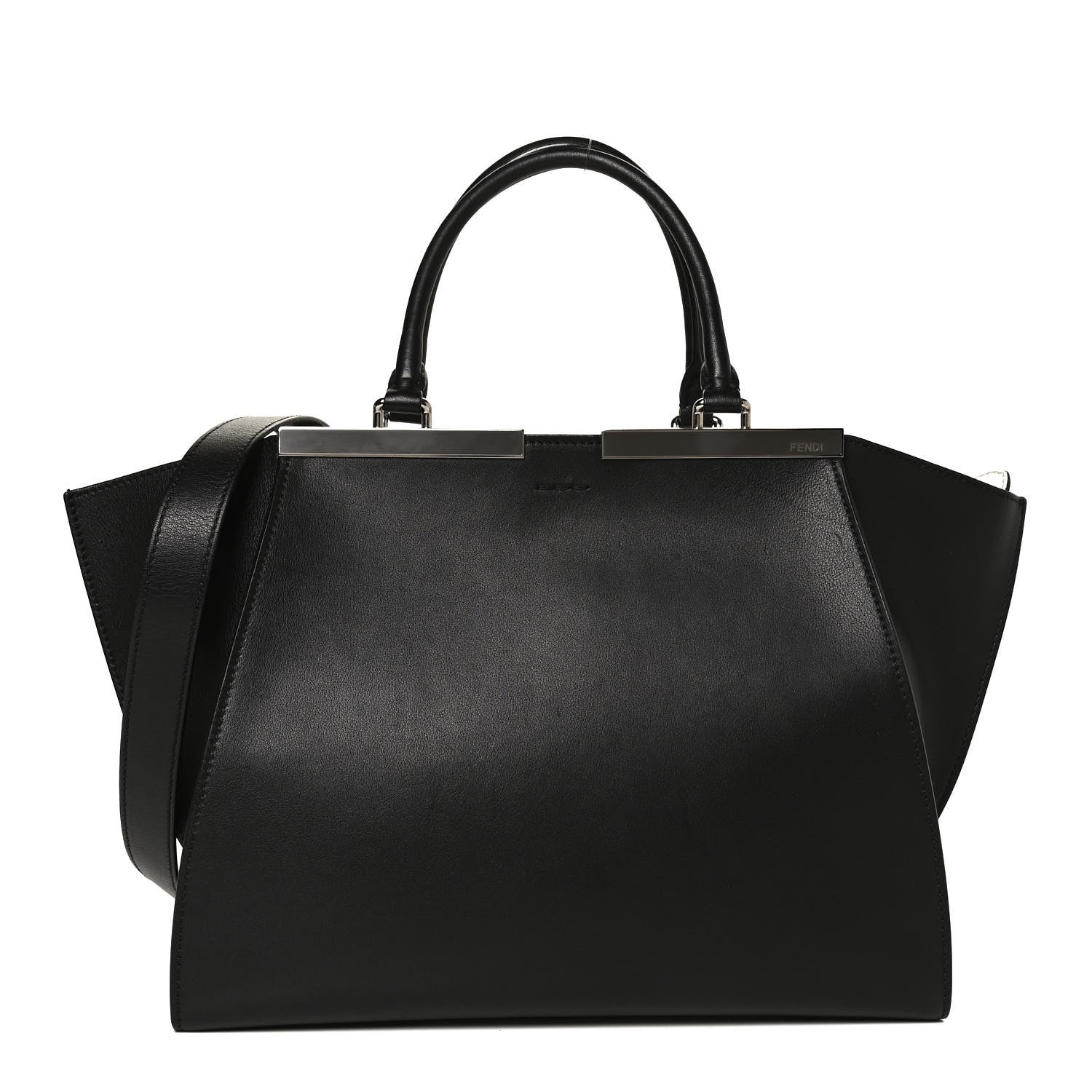 Fendi Vitello Dolce Shiny Nappa Petite 3Jours Tote Black 2 of 12