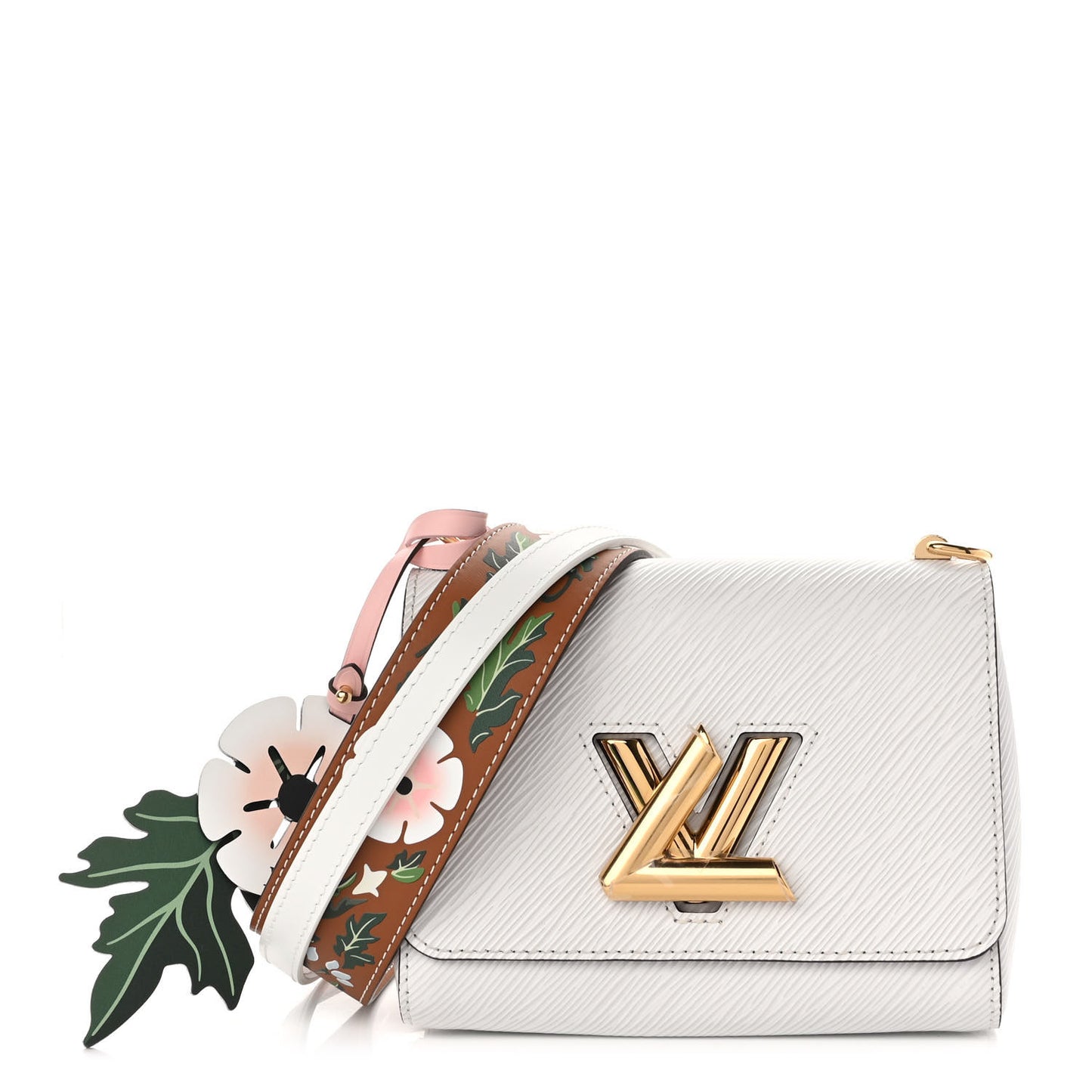 Epi Asnieres Flowers Twist Shoulder Bag PM White