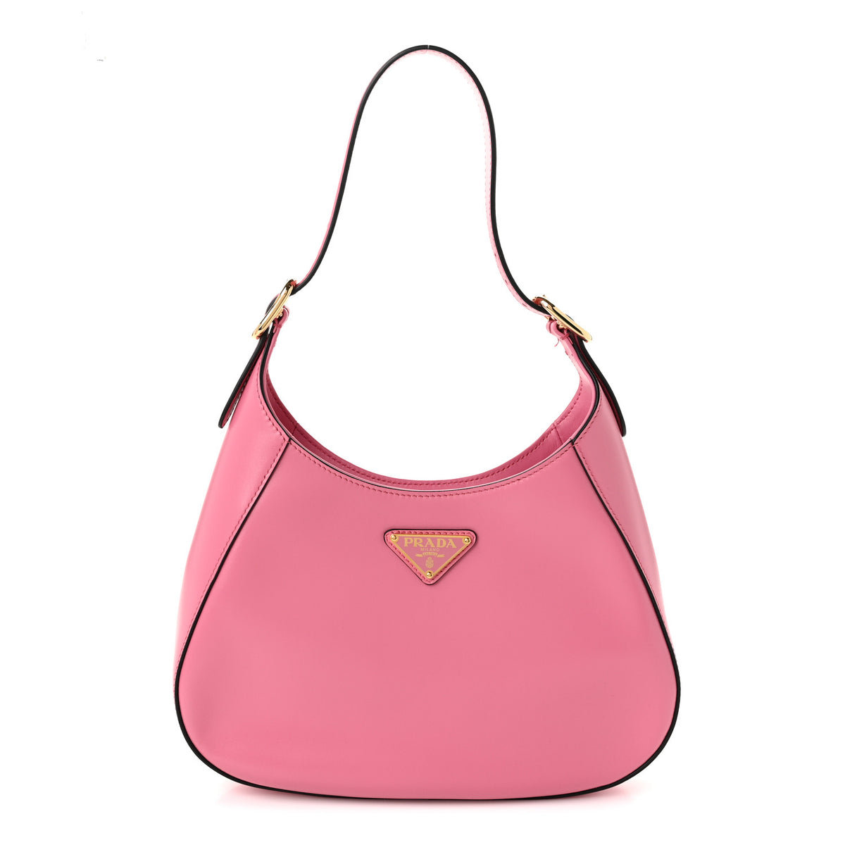 Prada Brushed Calfskin Cleo Adjustable Strap Shoulder Bag Pink 1 of 10