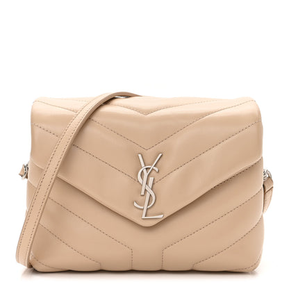 Saint Laurent Calfskin Y Quilted Monogram Toy Loulou Crossbody Bag Nude Powder 1 of 11