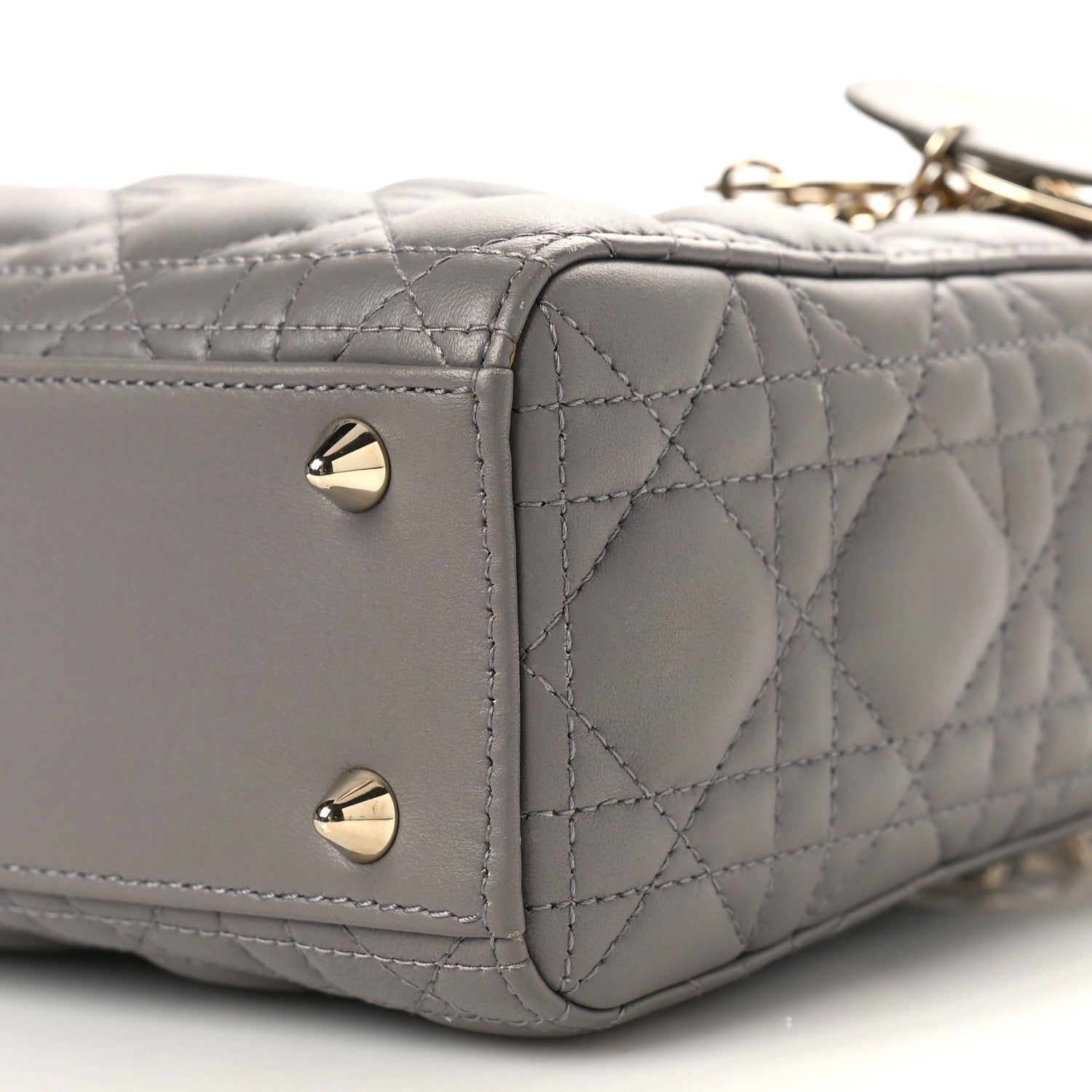 Christian Dior Lambskin Cannage Small My ABC Dior Lady Dior Grey 8 of 9
