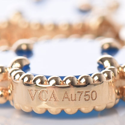 Van Cleef & Arpels 18K Yellow Gold Blue Agate 5 Motifs Vintage Alhambra Bracelet 5 of 6