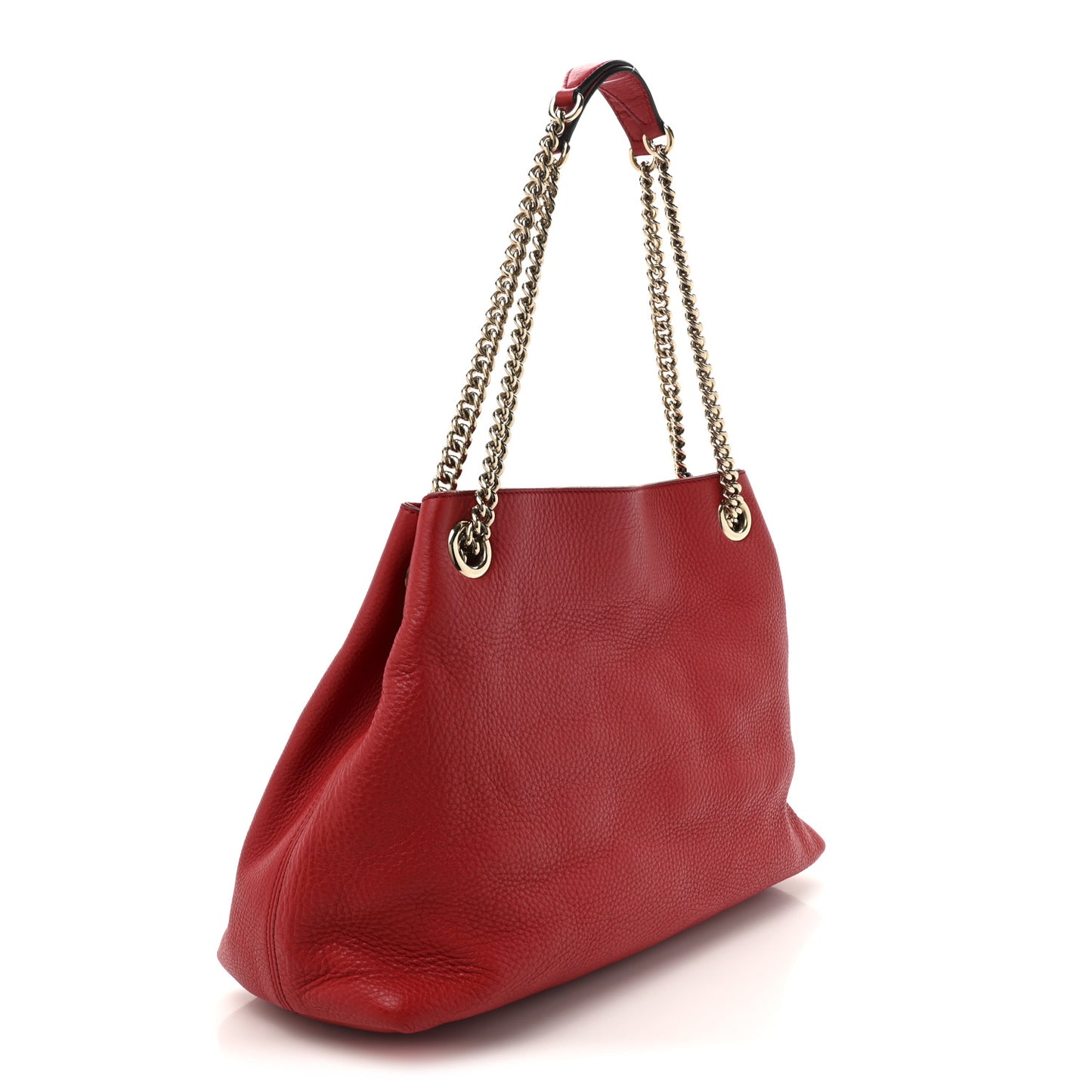 Pebbled Calfskin Medium Soho Chain Shoulder Bag Tabasco Red