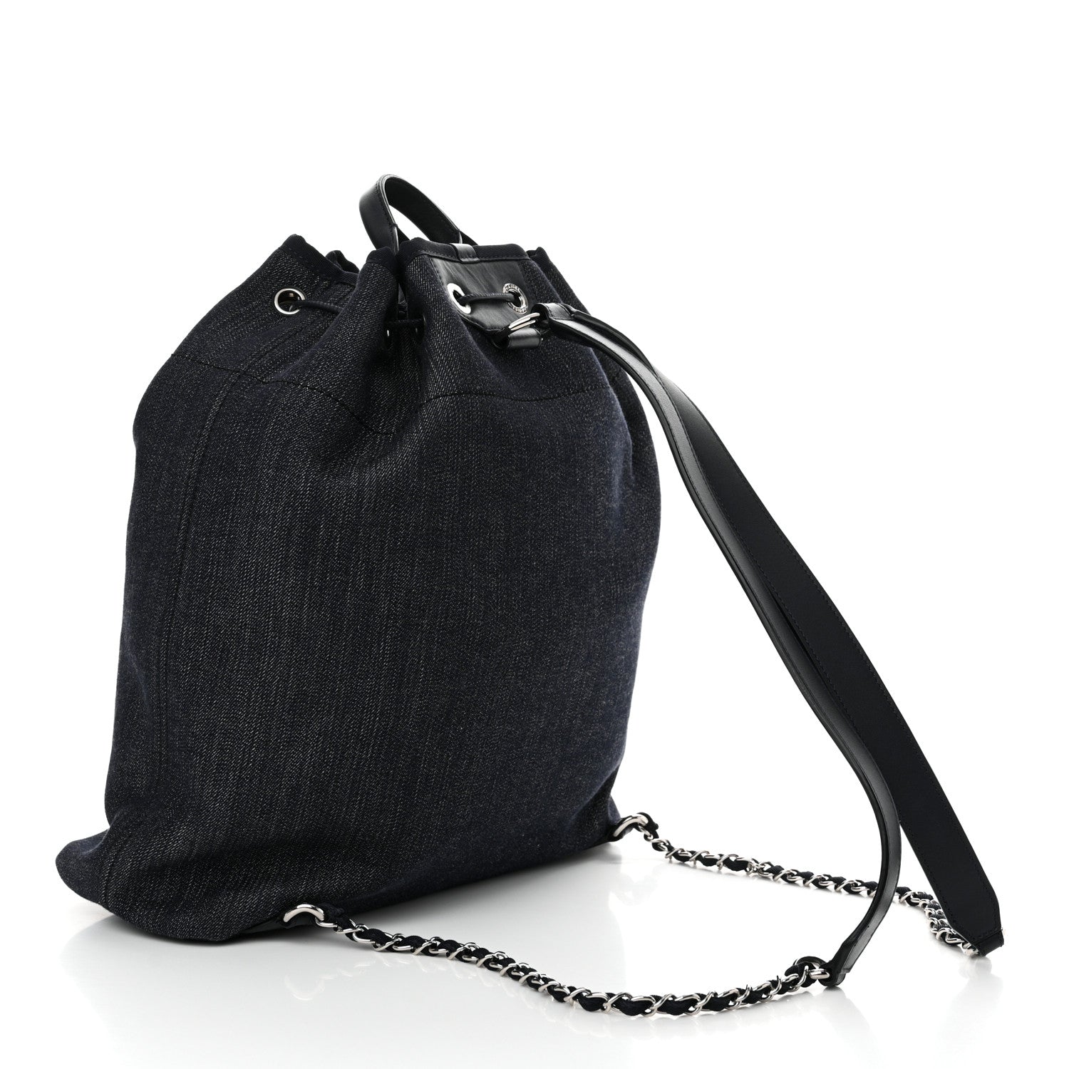Chanel Canvas Large Deauville Backpack Denim Blue 2 of 8
