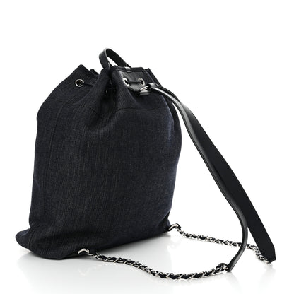 Chanel Canvas Large Deauville Backpack Denim Blue 2 of 8