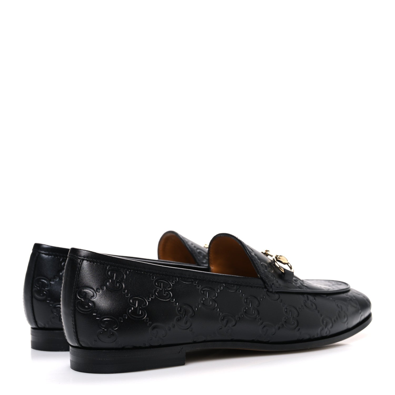 Gucci Betis Glamour Calfskin Guccissima Womens Jordaan Loafers 38 Black 5 of 11
