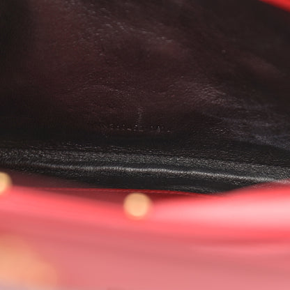 Saint Laurent Grain De Poudre Matelasse Chevron Monogram Chain Wallet Red 8 of 12