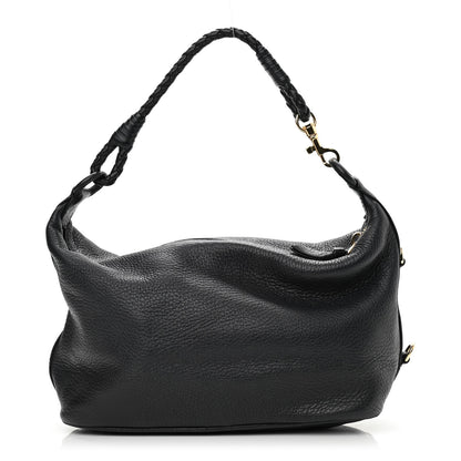 Bottega Veneta Cervo Deerskin Braided Shoulder Bag Black 1 of 9