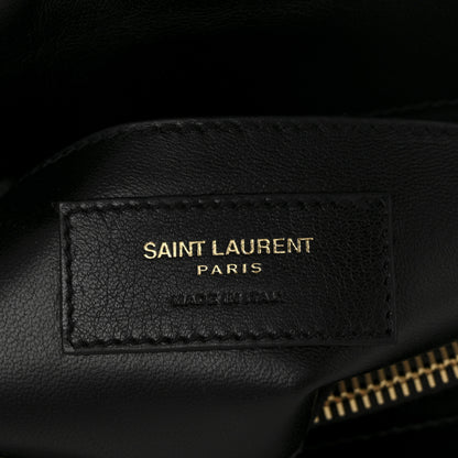 Saint Laurent Calfskin Suede Matelasse Chevron Monogram Medium College Bag Black 6 of 10