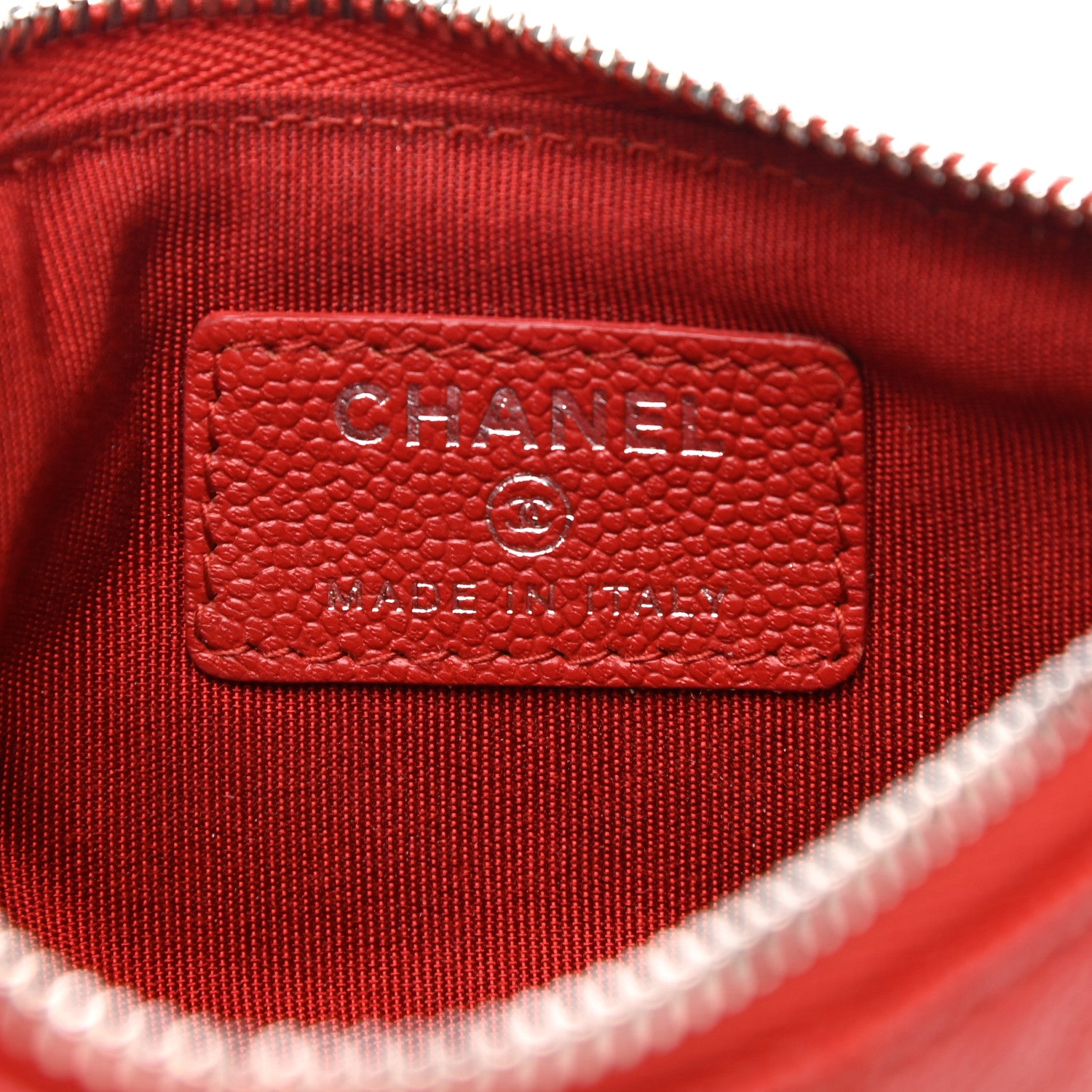 Chanel Caviar Quilted Small Cosmetic Case Red 6 of 8