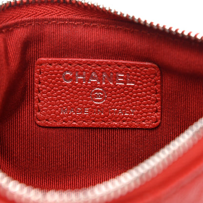 Chanel Caviar Quilted Small Cosmetic Case Red 6 of 8