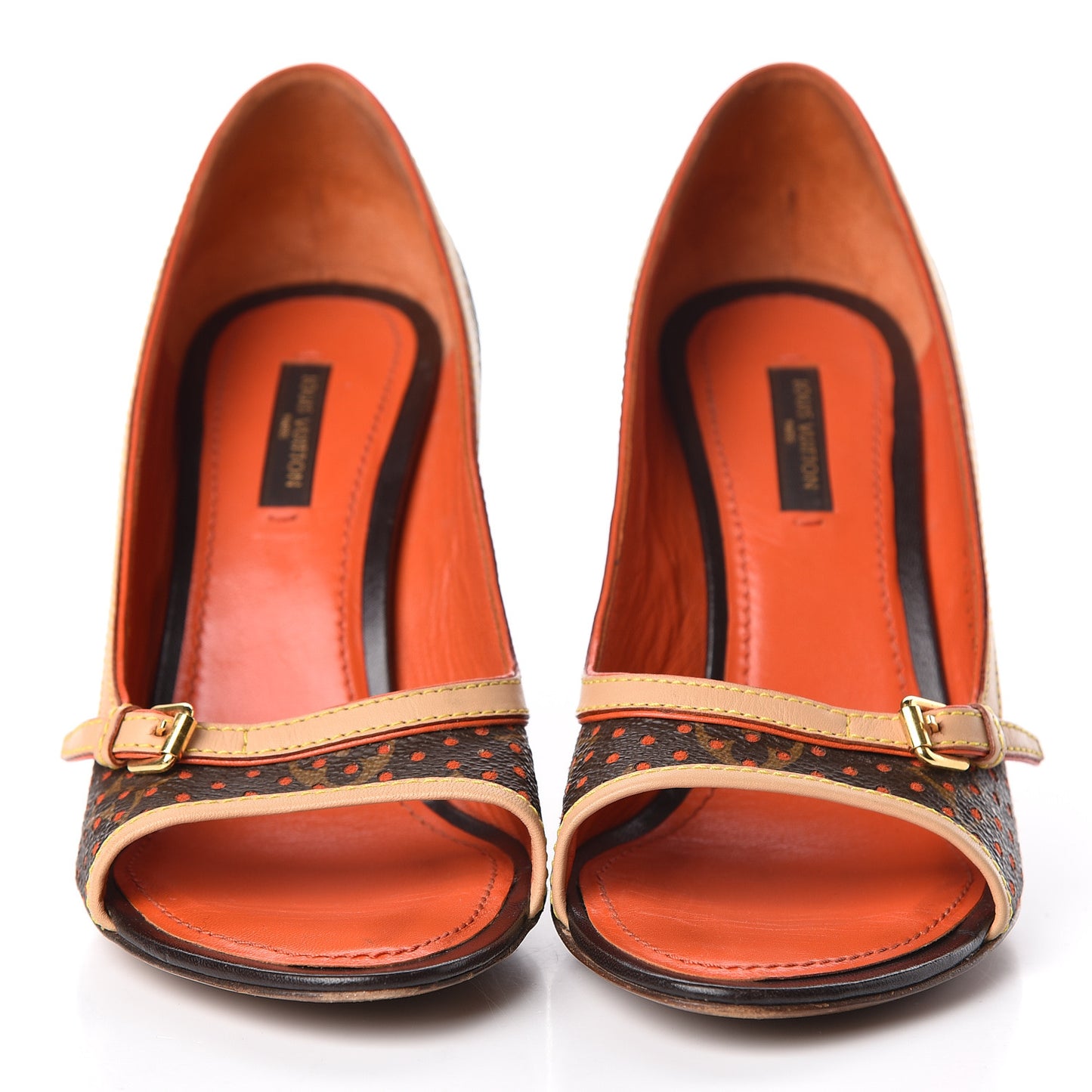 Monogram Perforated Pumps 37 Orange