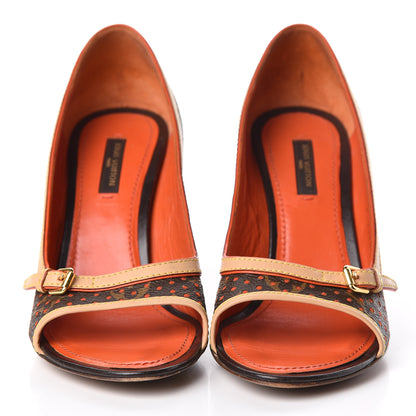 Louis Vuitton Monogram Perforated Pumps 37 Orange 2 of 15