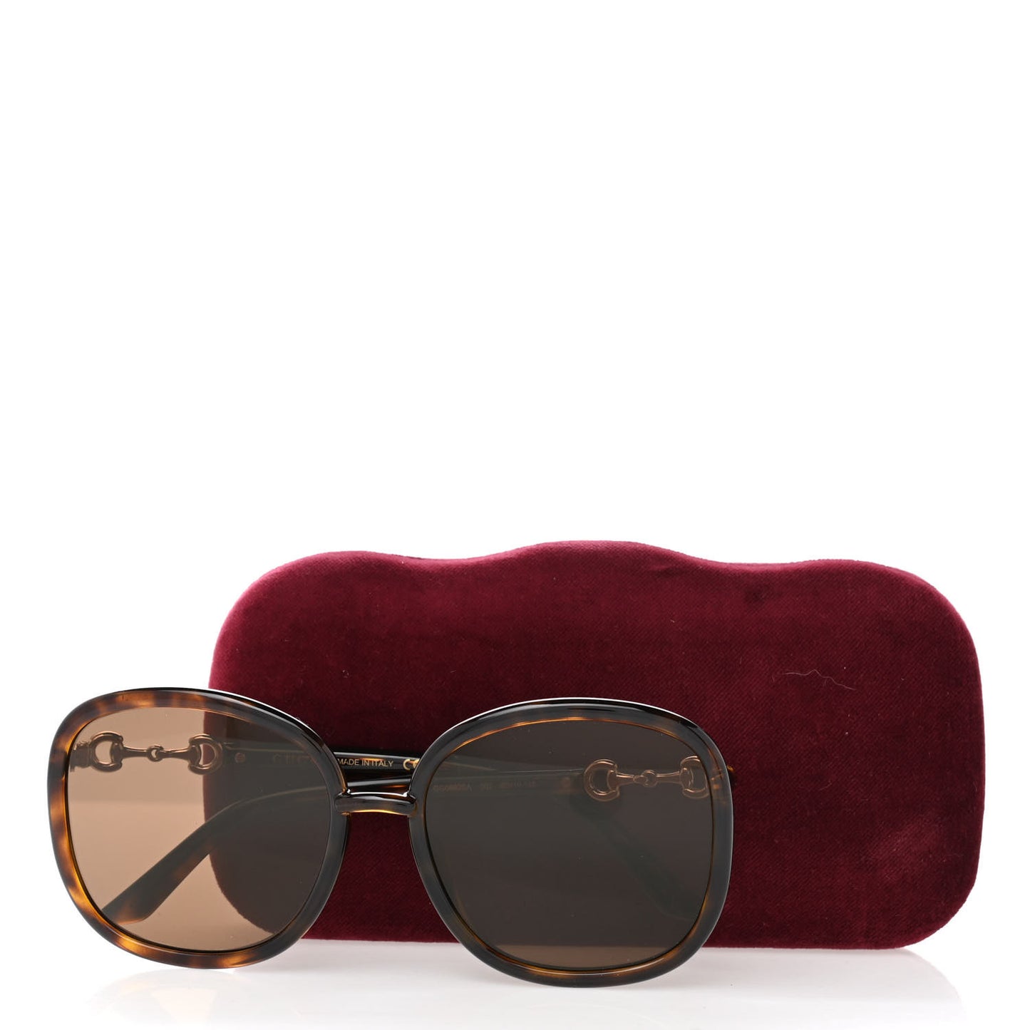 Horsebit Square Frame Sunglasses GG0892SA Tortoise