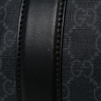 Gucci Soft GG Supreme Monogram Appia Calfskin Web Large Carry On Duffle Bag Black Grey 11 of 11