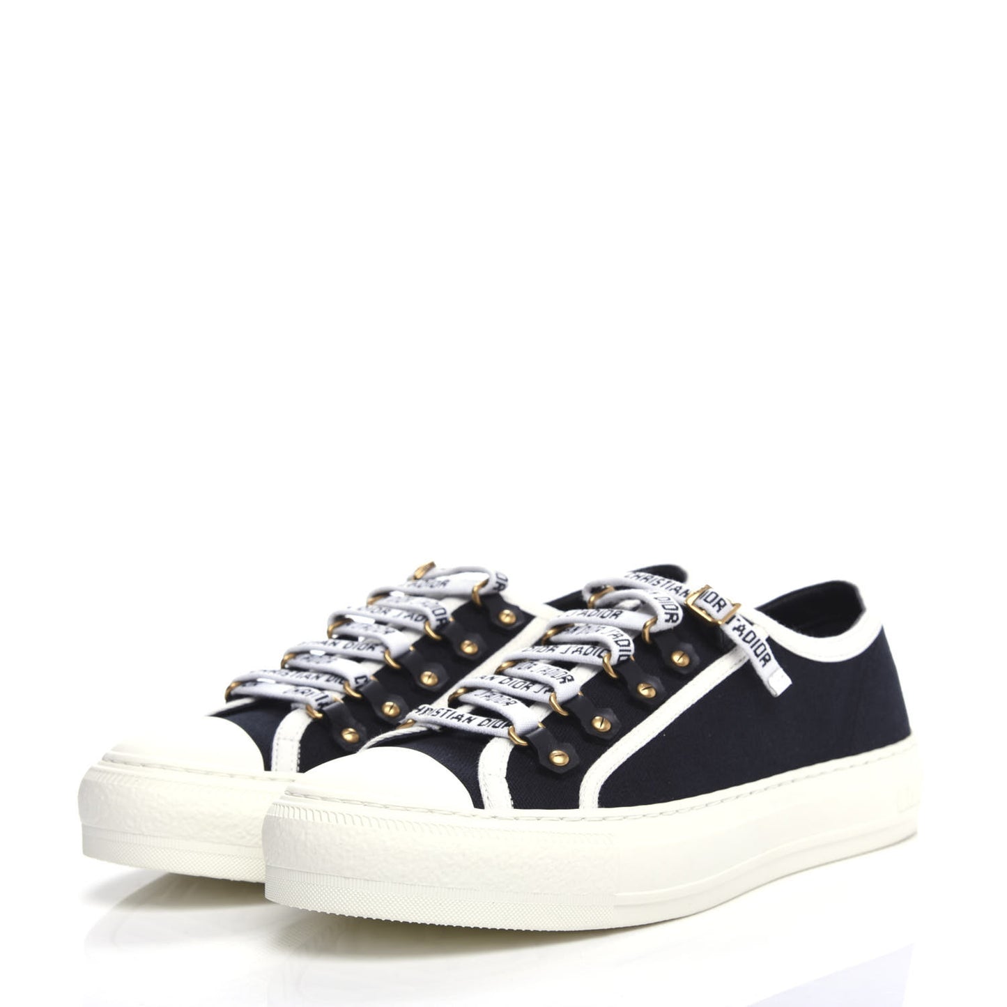 Canvas Walk'N'Dior Low Top Sneakers 38 Black