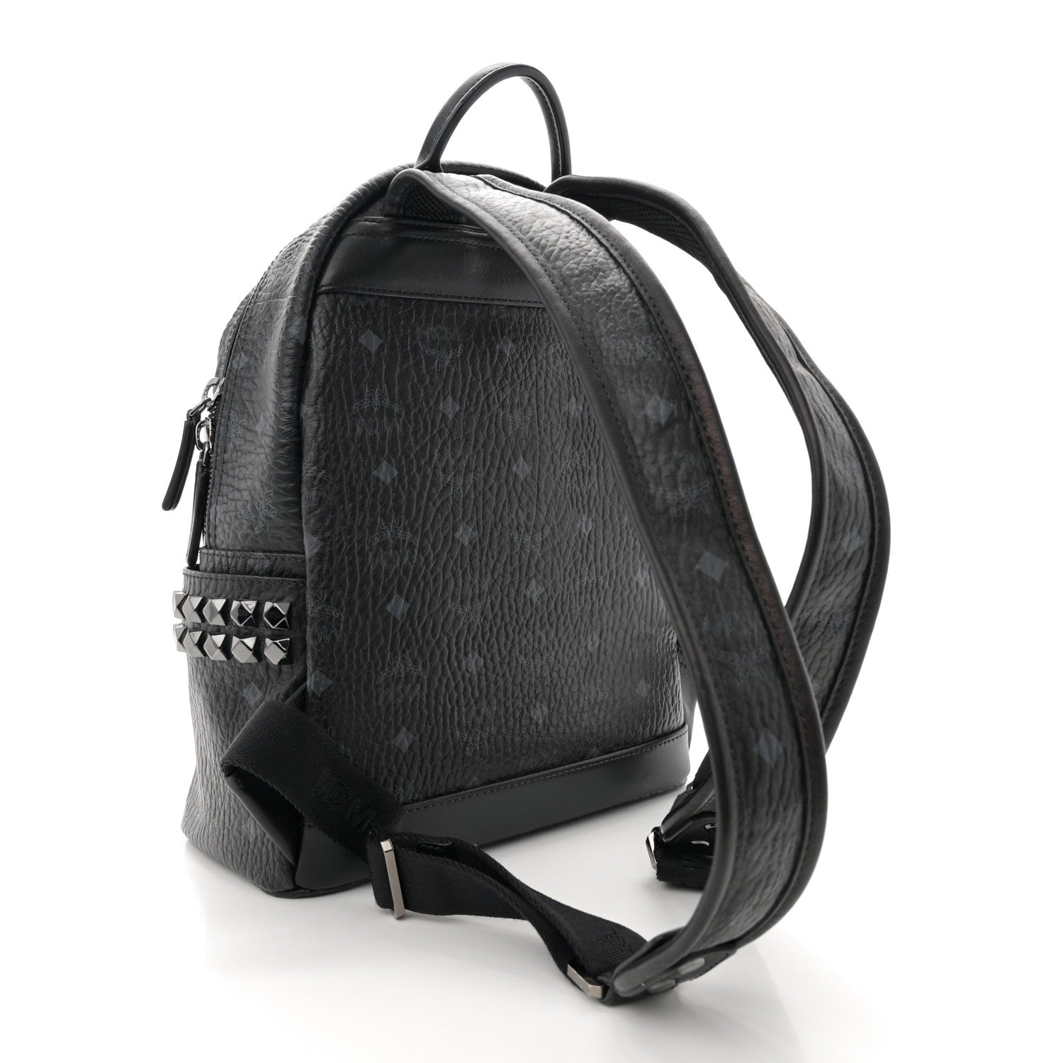 MCM Visetos Small Side Stud Stark Backpack Black 3 of 13