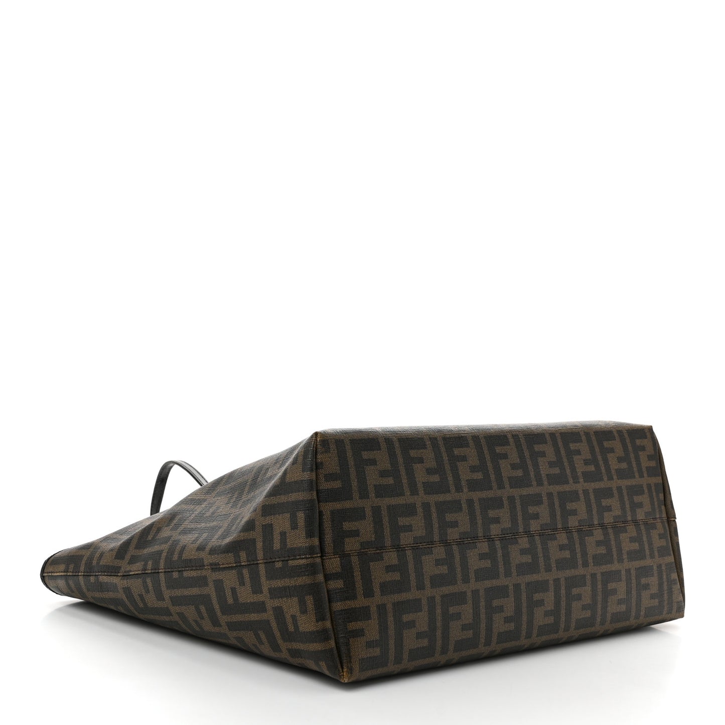 Zucca Spalmati Patent Baguette Print Medium Roll Tote Tobacco