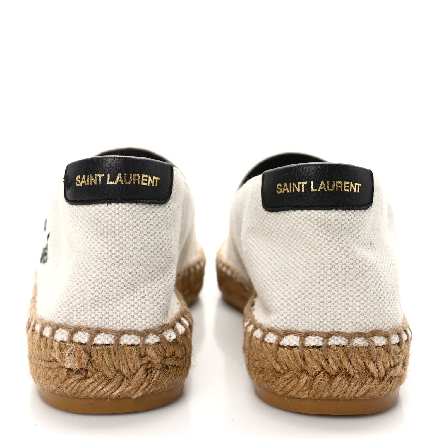 Saint Laurent Canvas Nappa Elba Light Logo Embroidered Espadrilles 36 Ecru 5 of 12