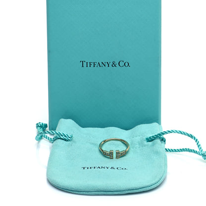 Tiffany 18K Yellow Gold Diamond T Wire Ring 53 6.5 6 of 6