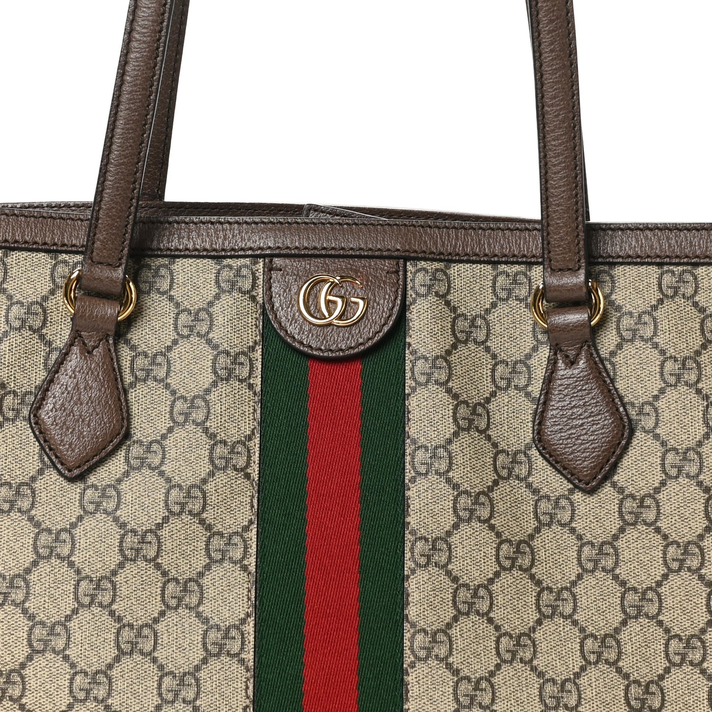 GG Supreme Monogram Medium Ophidia Shopping Tote Brown