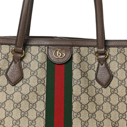 Gucci GG Supreme Monogram Medium Ophidia Shopping Tote Brown 8 of 10