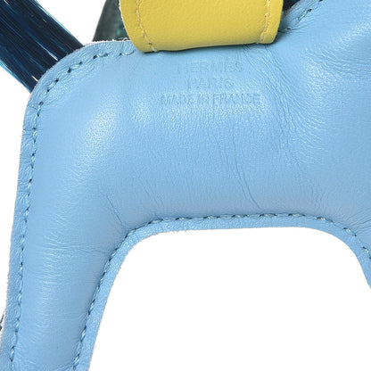 Hermes Milo Lambskin Horsehair Grigri Rodeo Horse Bag Charm PM Celeste Lime Malachite Orange Poppy Vert Fonce 3 of 4
