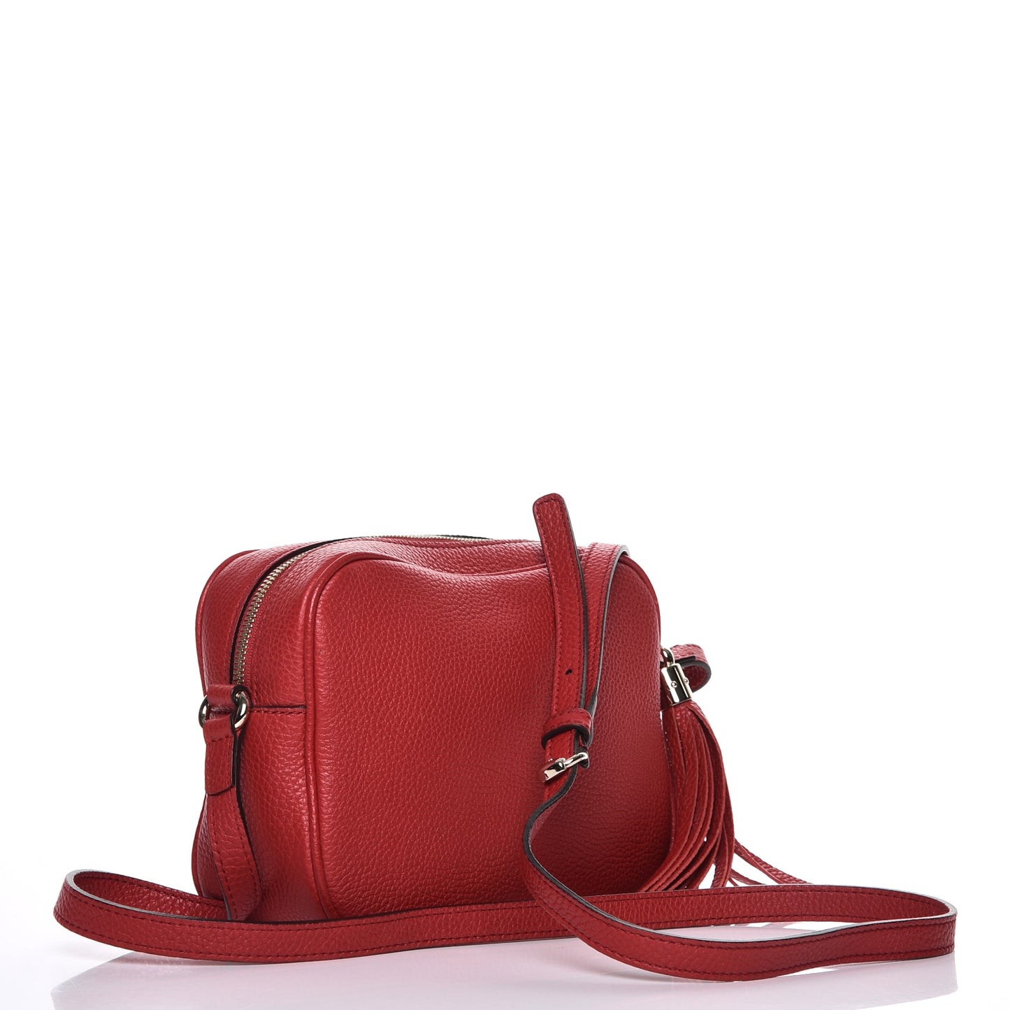 Pebbled Calfskin Small Soho Disco Bag Vibrant Red