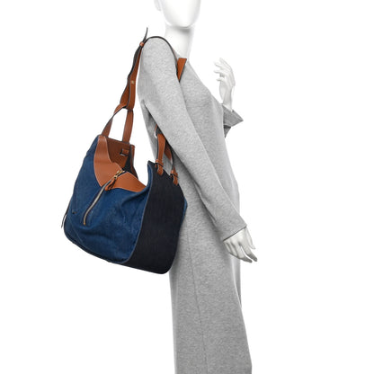 Loewe Calfskin Denim Medium Hammock Shoulder Bag  Tan 2 of 11