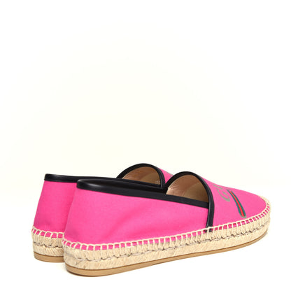 Gucci Canvas Logo Espadrilles 38 Cyclamen Rose Black 4 of 12