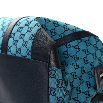 Gucci GG Supreme Monogram Azalea Calfskin Retro Interlocking G Duffle Bag Light Blue 9 of 12