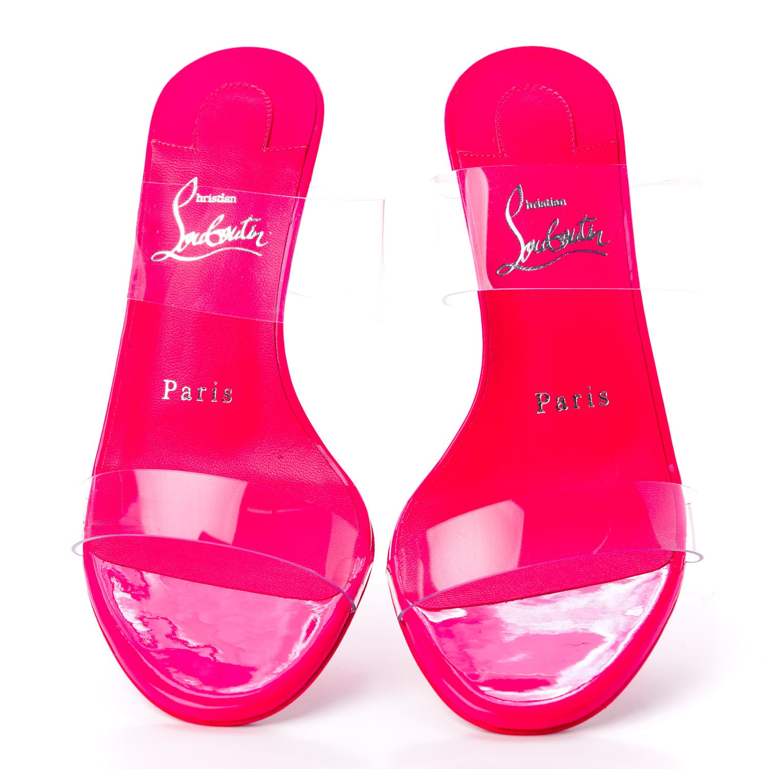 Christian Louboutin Patent PVC Just Nothing 85 Slide Sandals 36 Magnifique 5 of 9