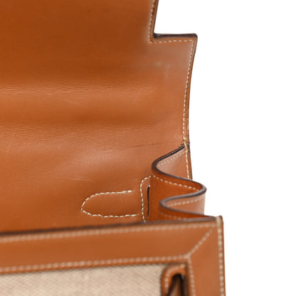 Hermes Peau Porc Toile Kelly Sellier 32 Gold 21 of 29