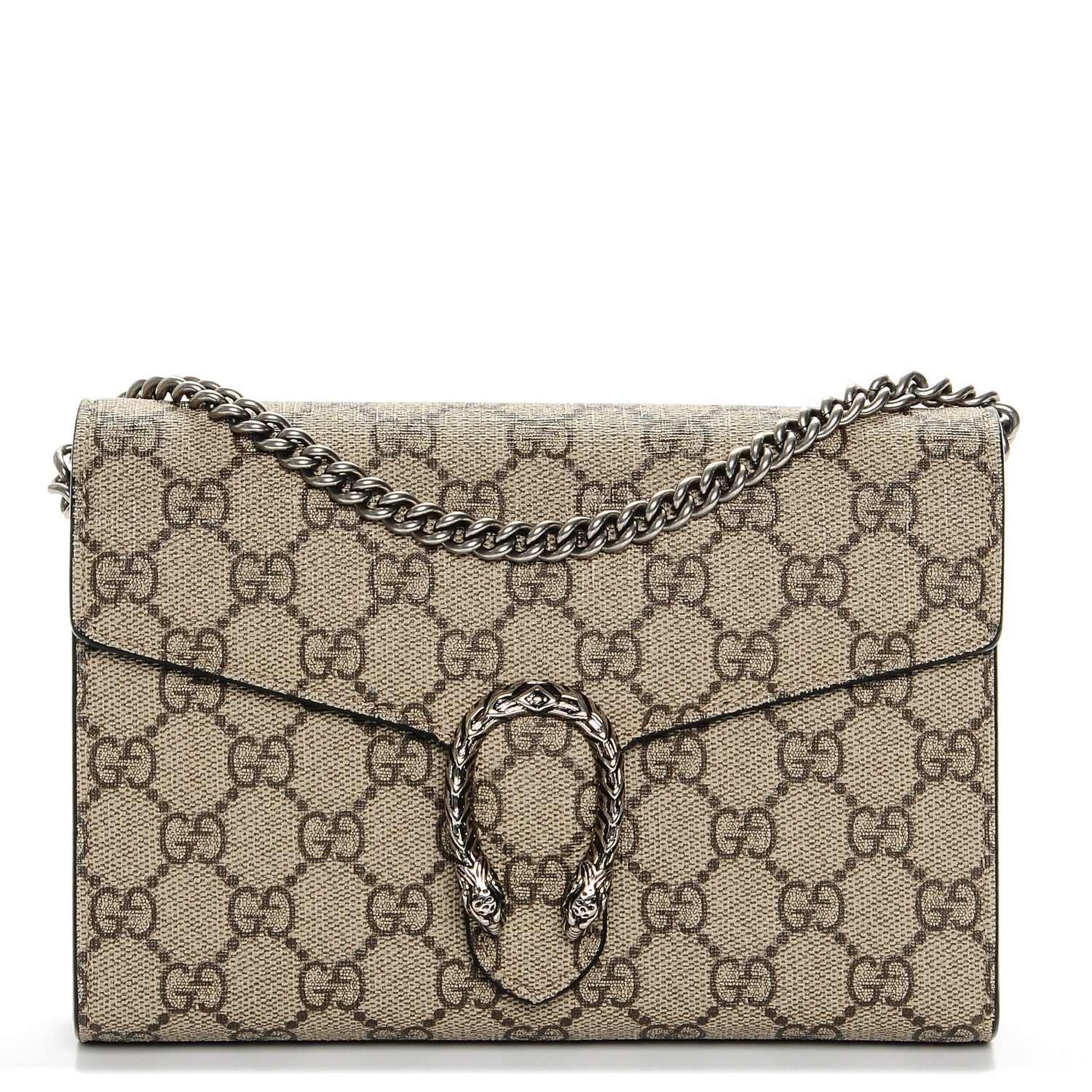 Gucci GG Supreme Monogram Mini Dionysus Chain Wallet Beige Black 1 of 6