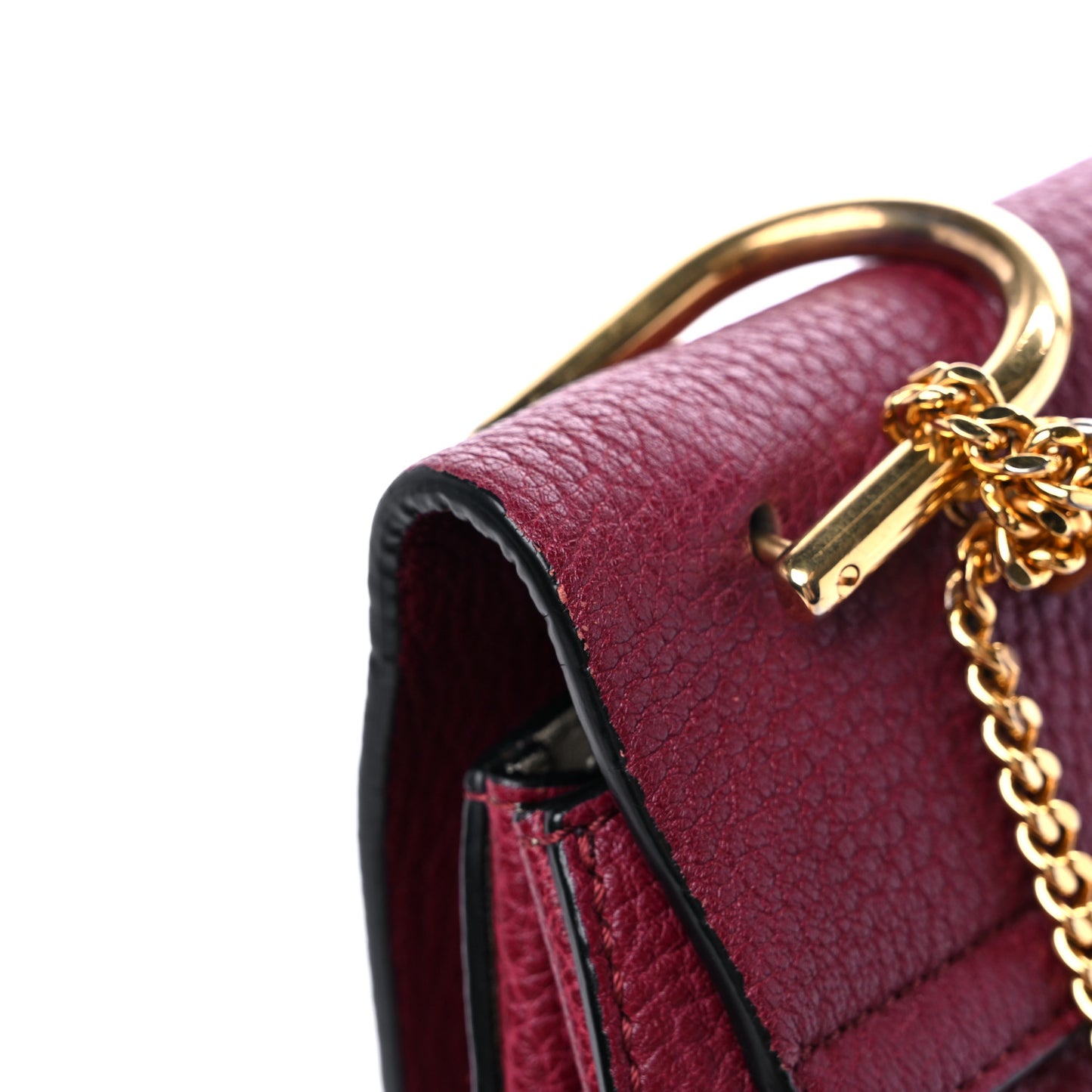 Grained Lambskin Drew Shoulder Bag Wine Purple