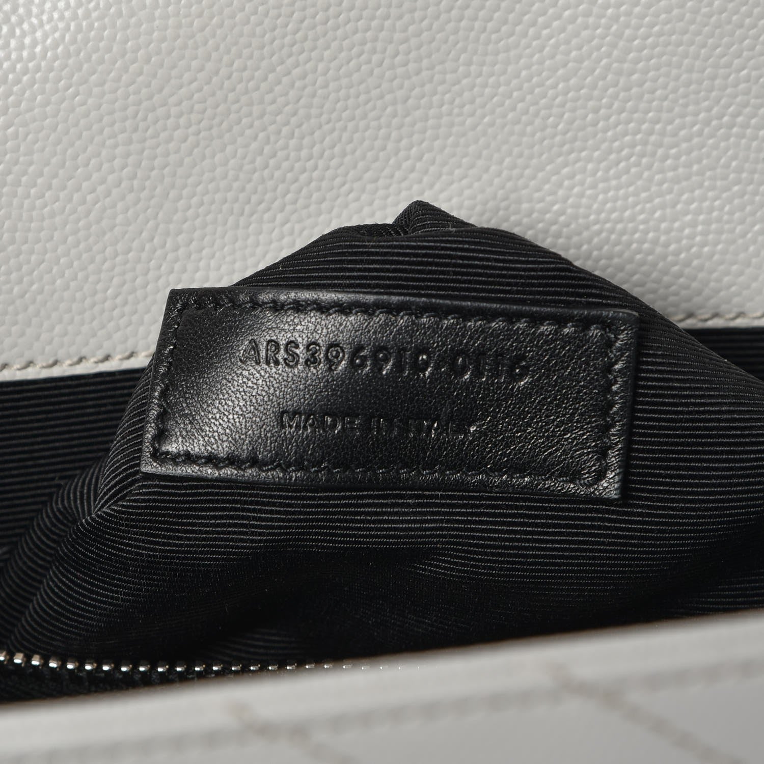 Saint Laurent Grain De Poudre Matelasse Chevron Large Monogram Satchel Light Grey 8 of 10