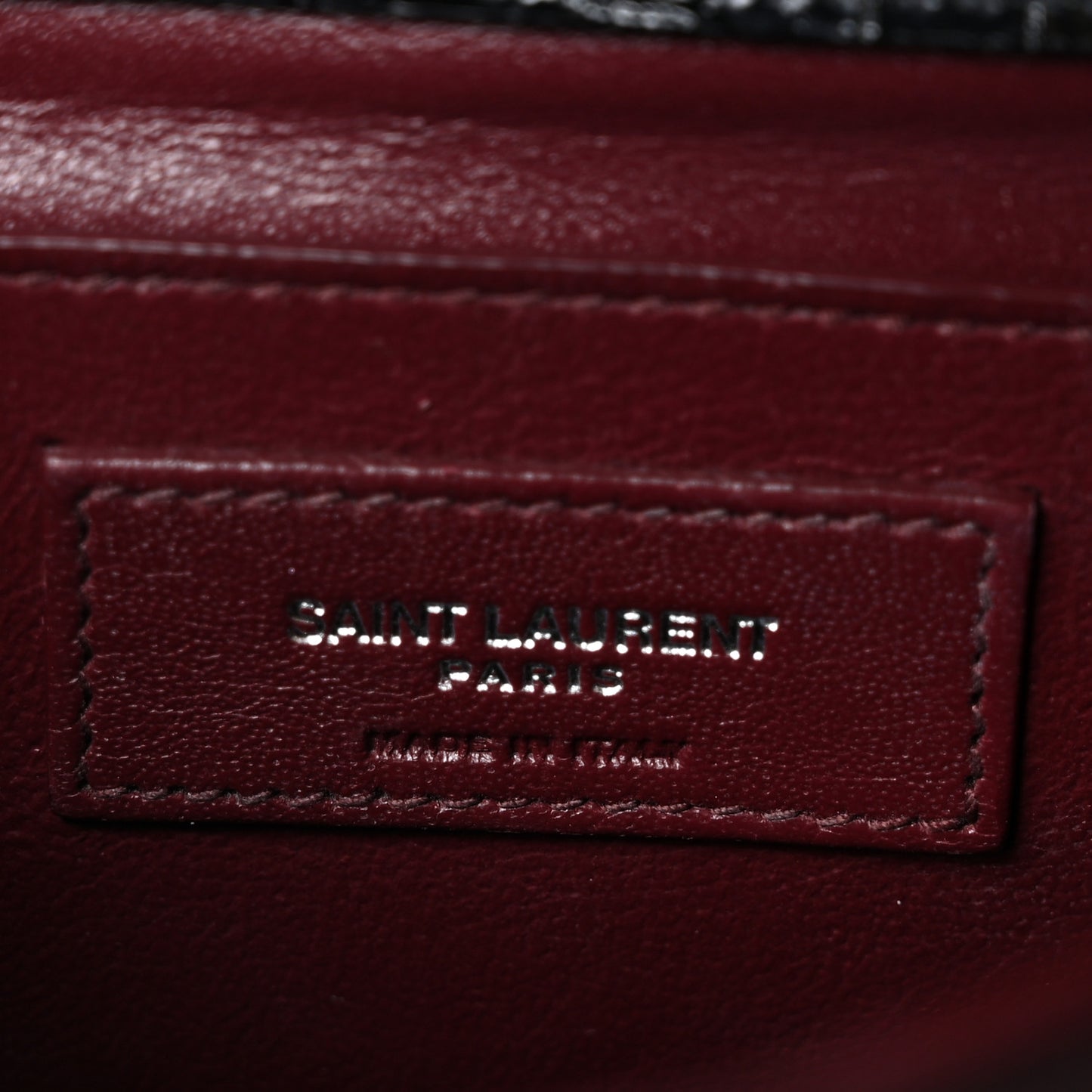 Calfskin Crocodile Embossed Medium Classic Monogram Cassandra Top Handle Black Rouge Legion