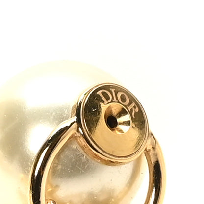 Christian Dior Pearl Crystal Tribal Logo Charms Earrings Gold 9 of 10