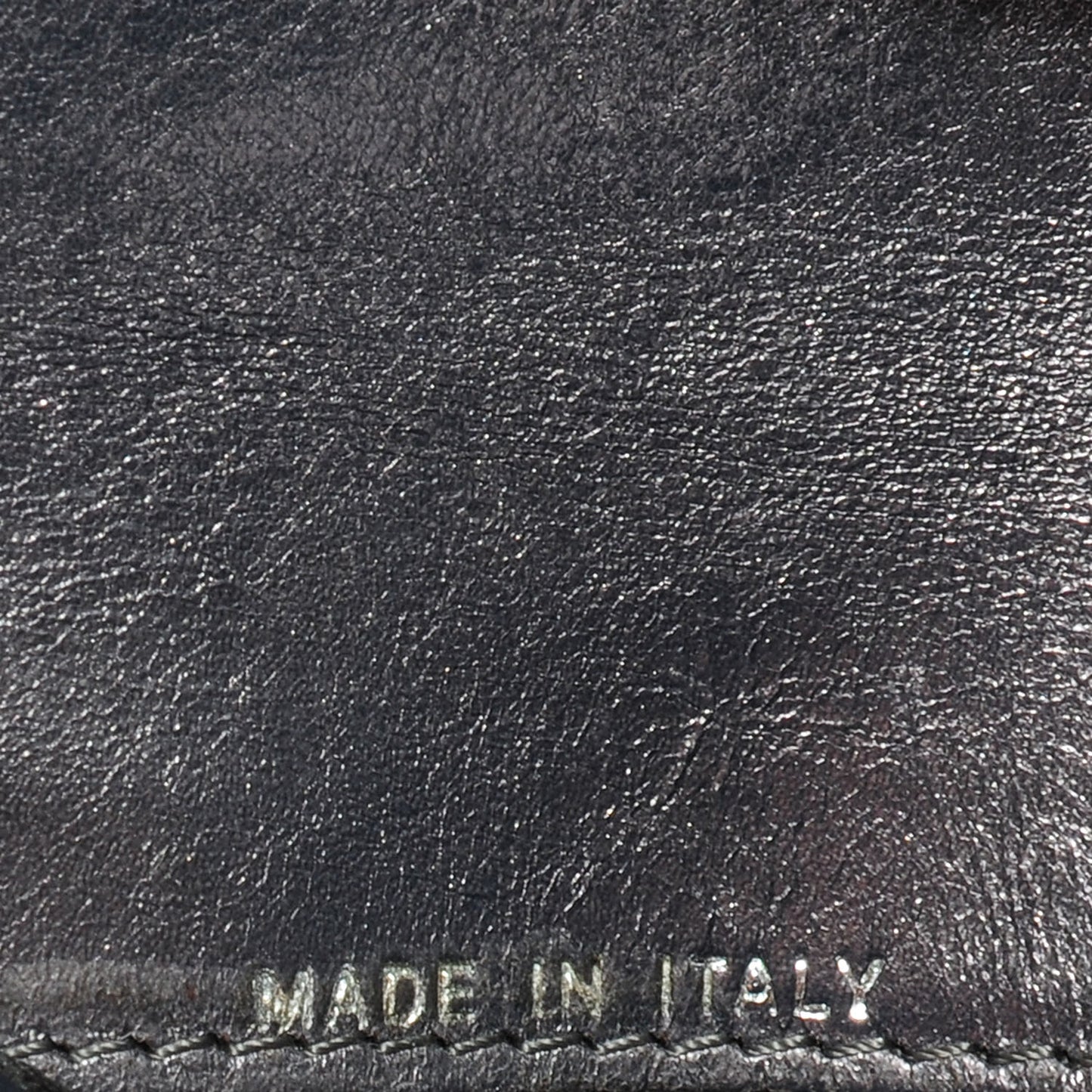 Metallic Calfskin Quilted Cambon Compact Wallet Dark Silver