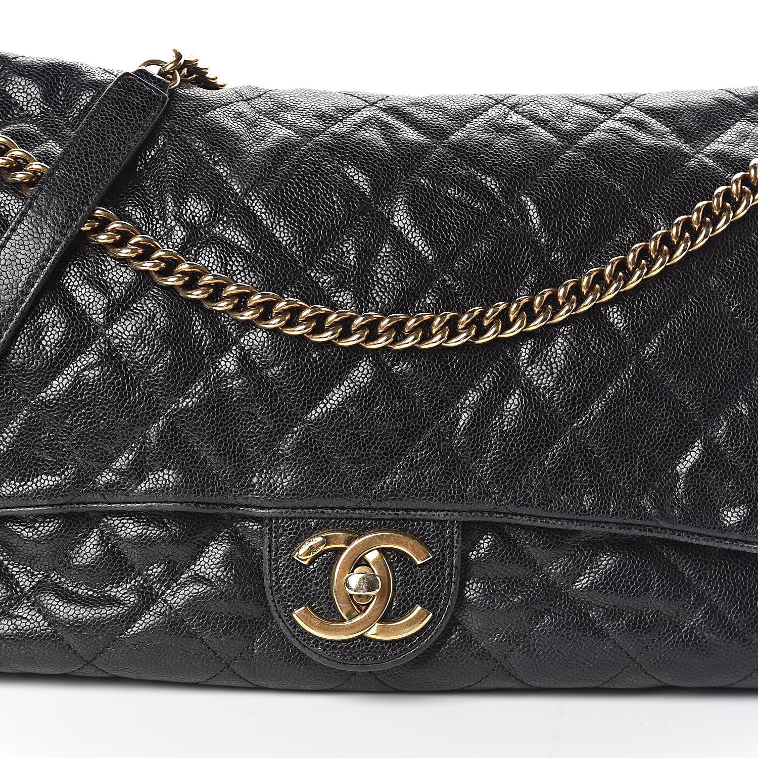 Chanel Crumpled Grained Calfskin Quilted Maxi Shiva Flap Black 8 of 10