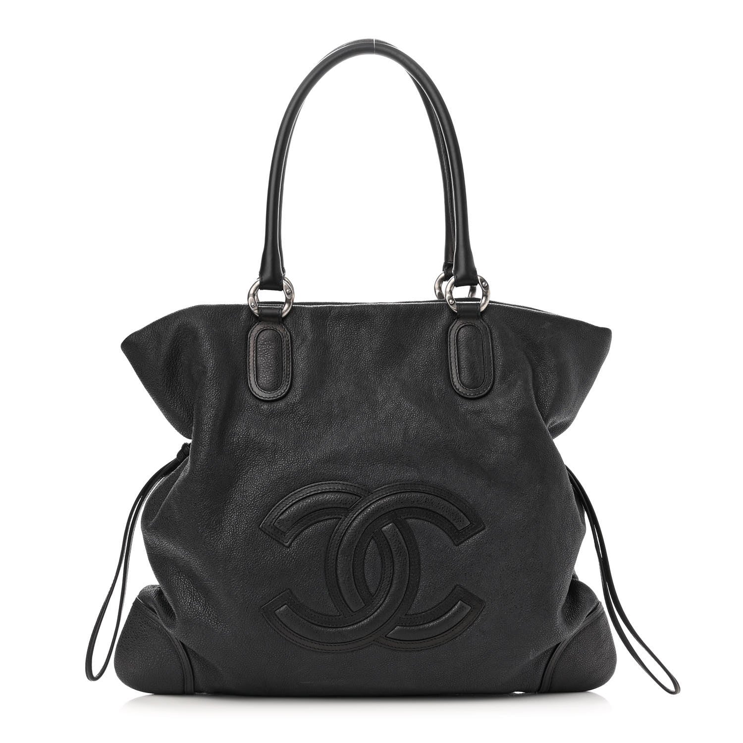 Chanel Washed Calfskin Drawstring Tote Black 1 of 22