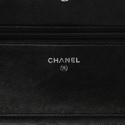 Chanel Calfskin Quilted Chain Around Boy Wallet On Chain WOC Black 6 of 14