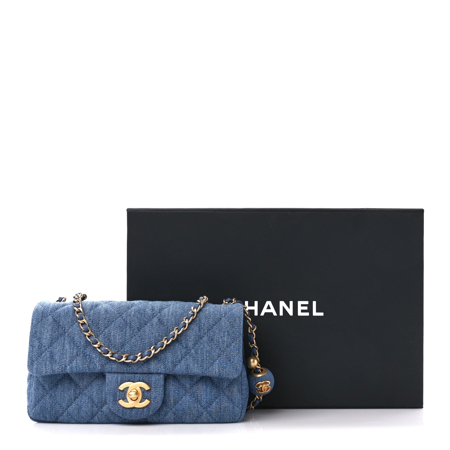 Chanel Denim Quilted Mini Pearl Crush Rectangular Flap Blue 13 of 13