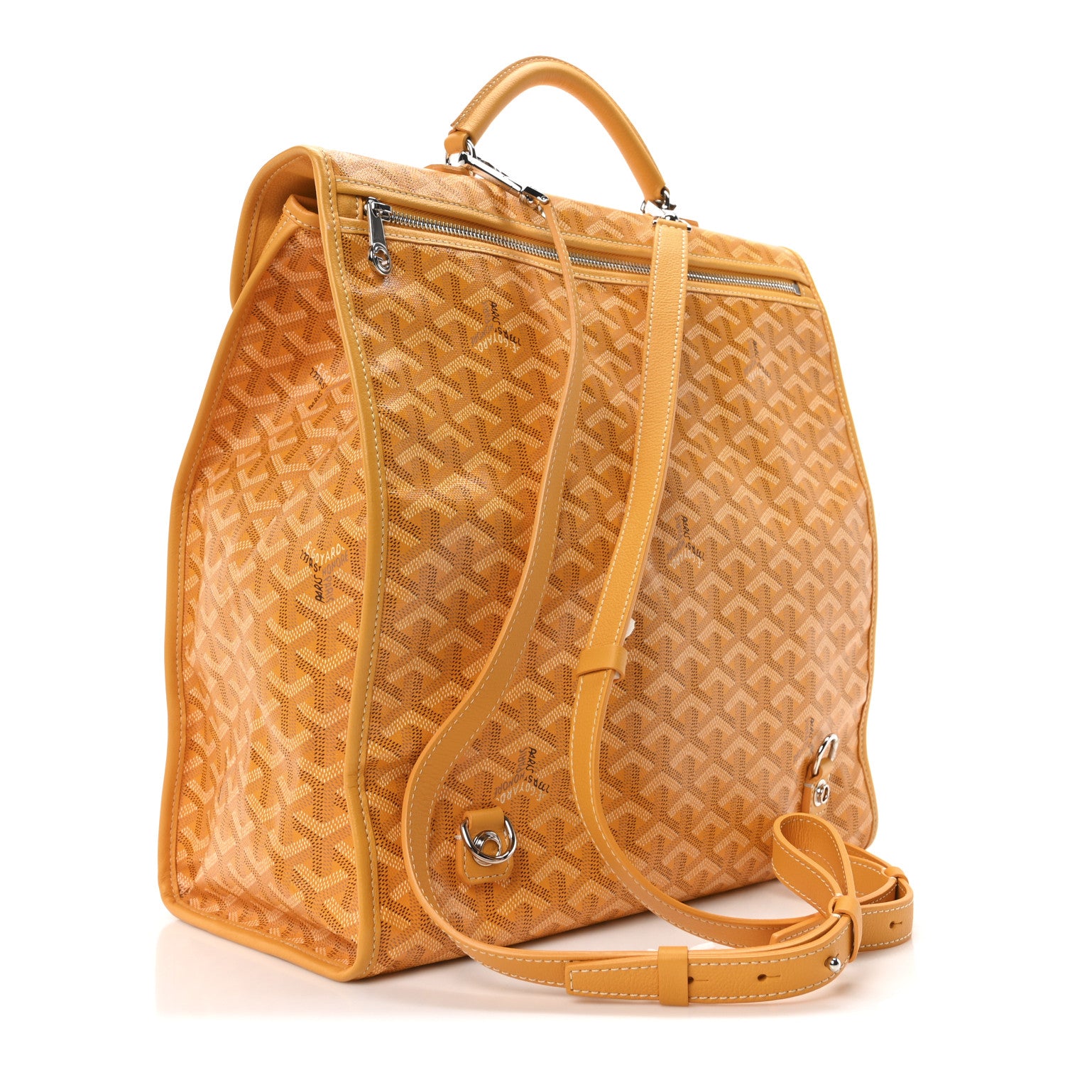 Goyard Goyardine Saint Leger Soft Briefcase Backpack Yellow 3 of 9