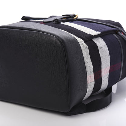 Burberry Overdyed Canvas Mega Check Drifton Backpack Black 6 of 8