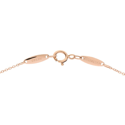 Tiffany 18K Rose Gold Diamond Mini Elsa Peretti Bean Pendant Necklace 4 of 5