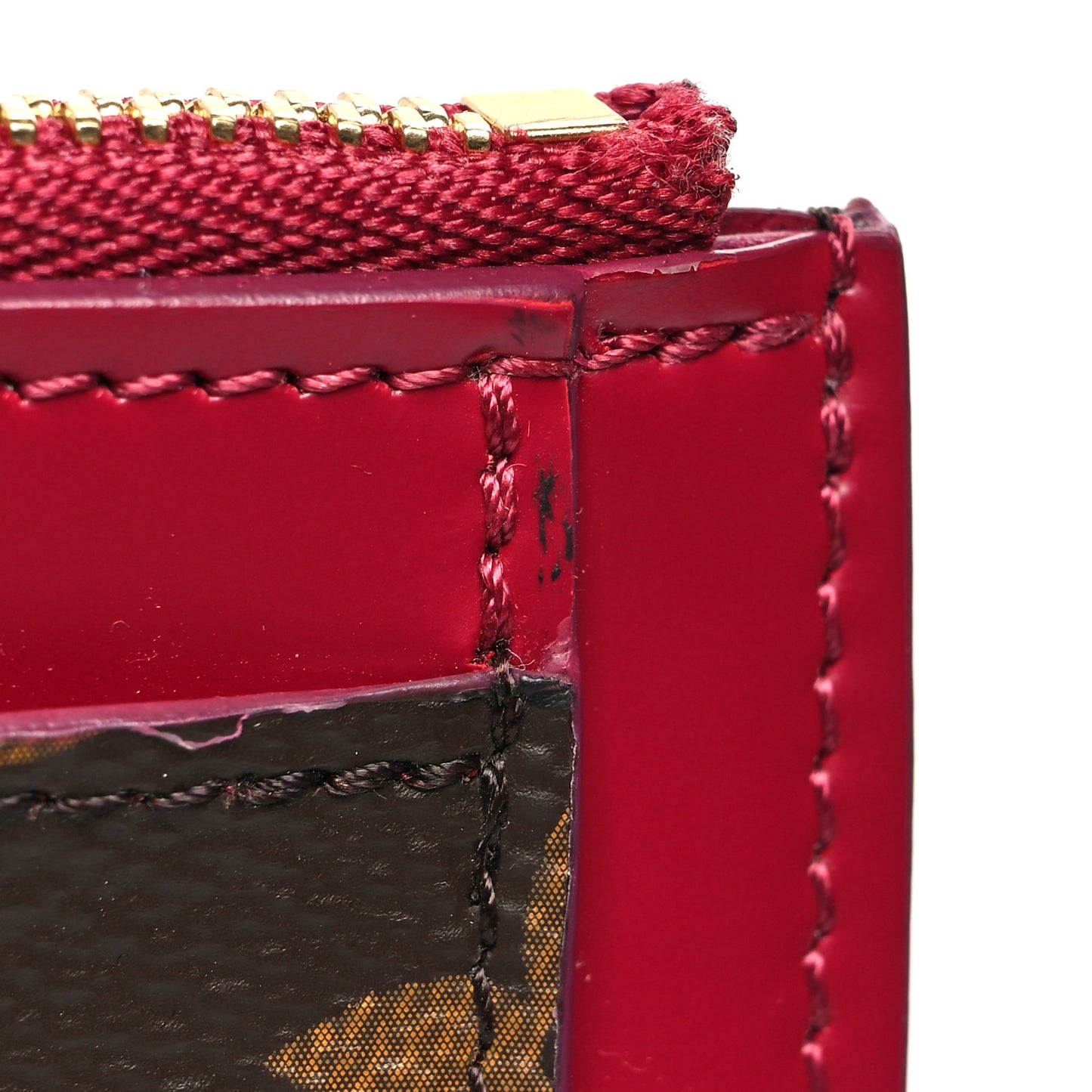 Monogram Zipped Card Holder Fuchsia